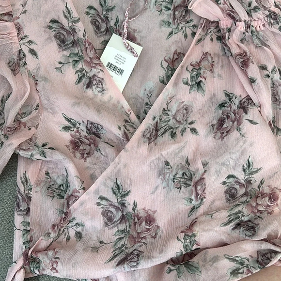 LoveShackFancy NWT Domino Top Pink Canopy Blouse Size S - Picture 12 of 14